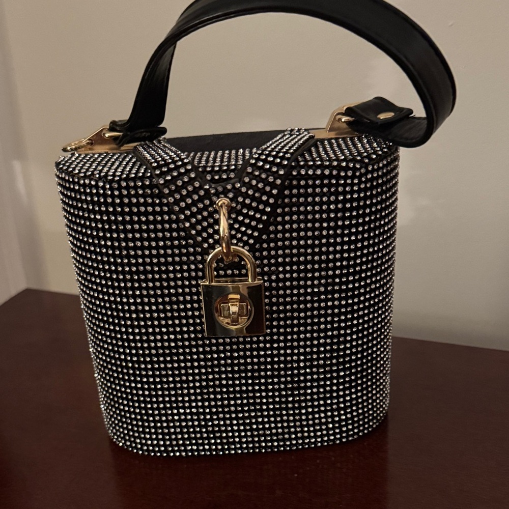 Elegant Black and Silver Studded Women's Bag